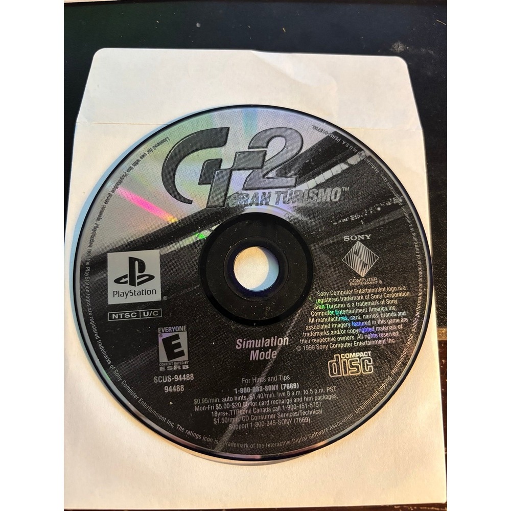 Gran Turismo 2 (Sony PlayStation 1, 1999) Disc Only